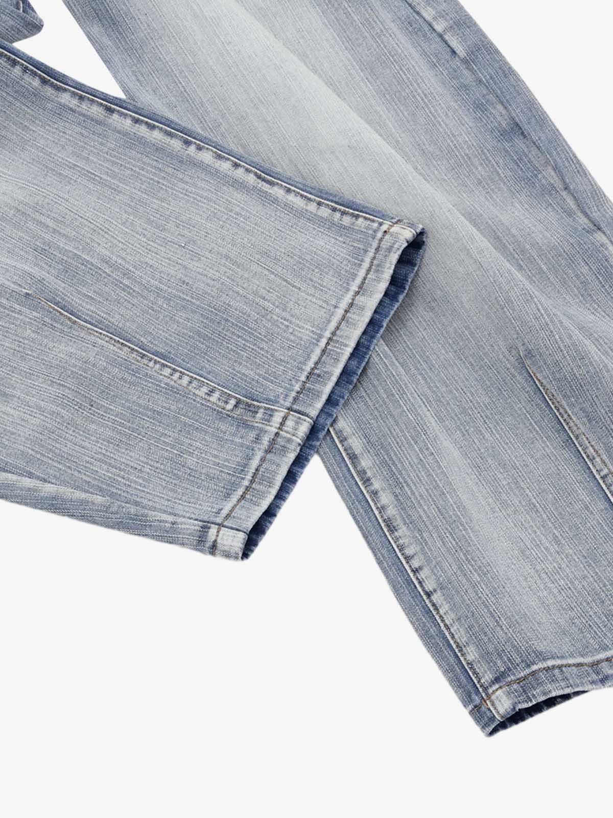 Wide-Leg Denim Trousers with Distressed Details for Women 