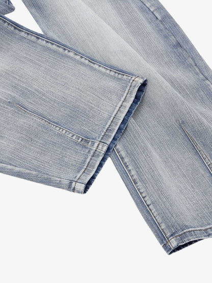 Wide-Leg Denim Trousers with Distressed Details for Women 