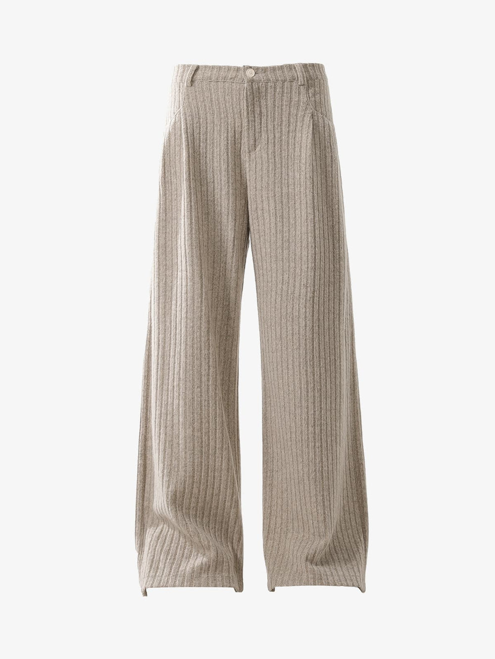 Retro Wool Blend Pleated Baggy Trousers 