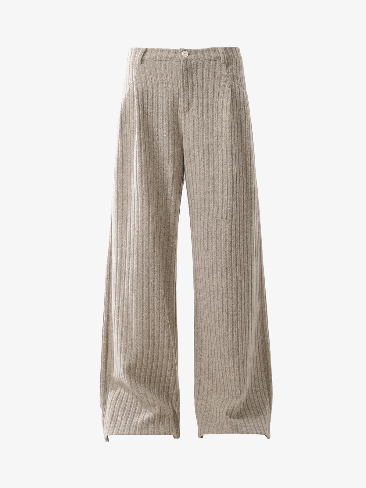 Retro Wool Blend Pleated Baggy Trousers 