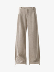 Retro Wool Blend Pleated Baggy Trousers 