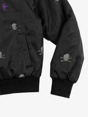 All-Over Skull Graphic Zip Bomber Jacket