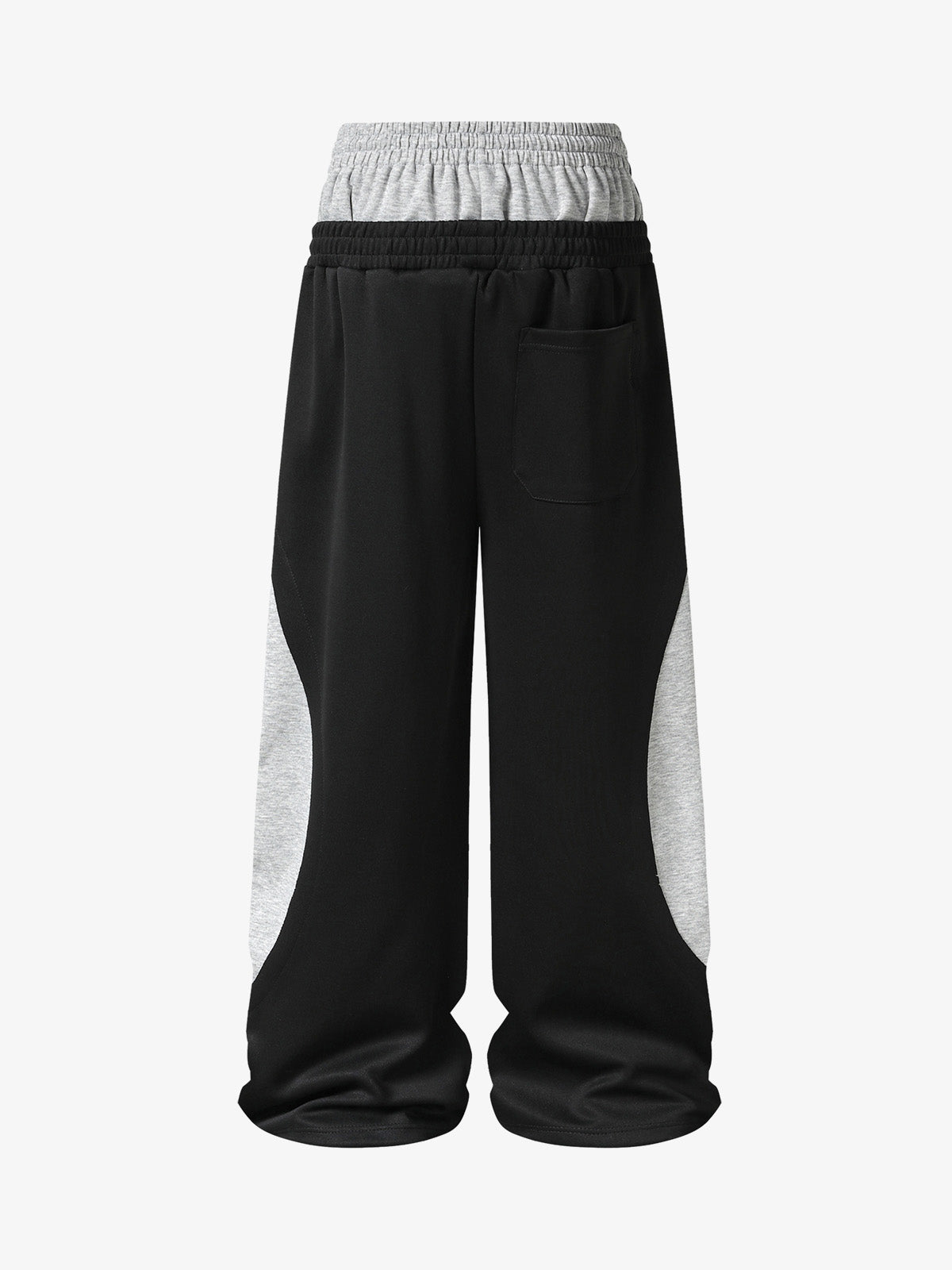 Layered Double-Waistband Wide-Leg Sweatpants 