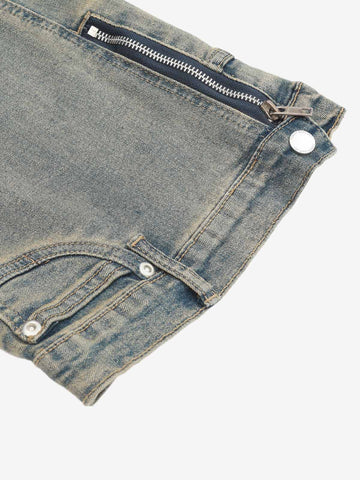 Inside-Out Washed Flared Jeans