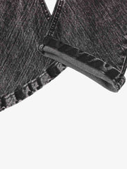 Cross-Over Layered Heavyweight Washed Jeans