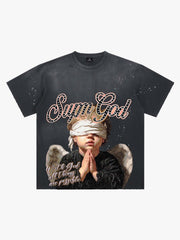 Blindfolded Angel Washed T-Shirt 