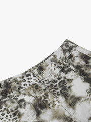 Leopard Multi-Pocket Cargo Jeans