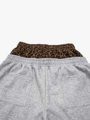 Leopard Double Waist Napoleon Embroidered Sweatpants
