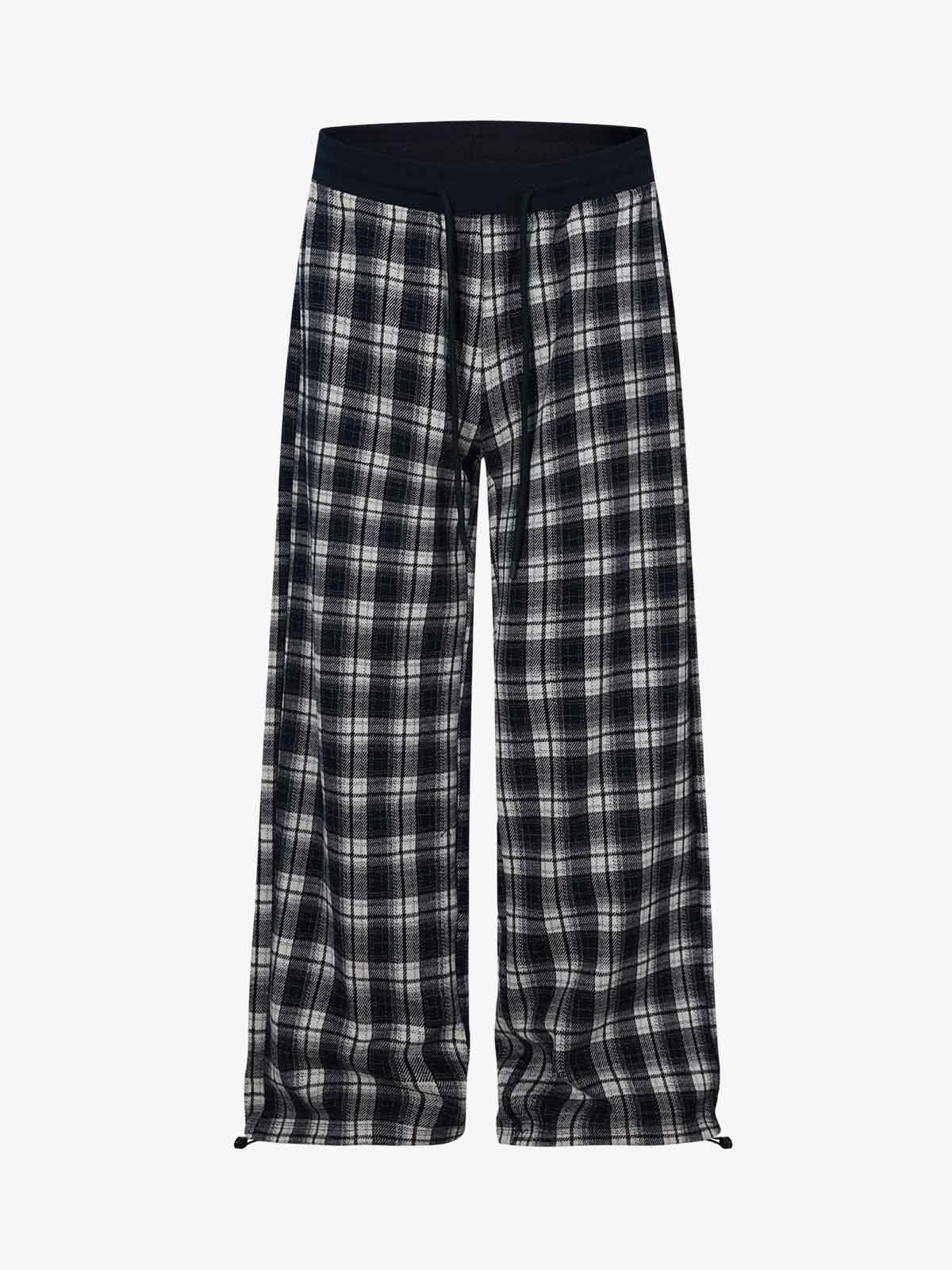 Plaid Wide-Leg Lounge Pants for Cozy Comfort 