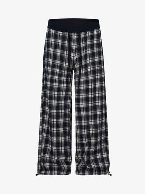 Plaid Wide-Leg Lounge Pants for Cozy Comfort 