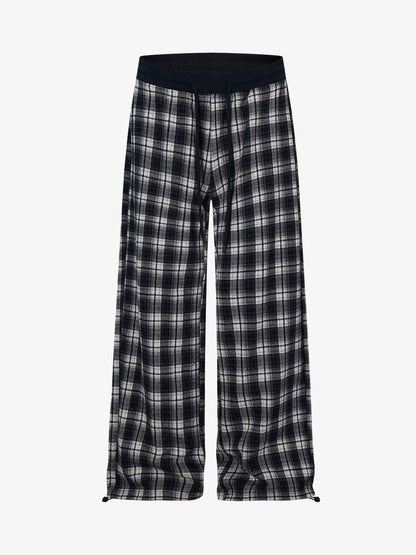 Plaid Wide-Leg Lounge Pants for Cozy Comfort 