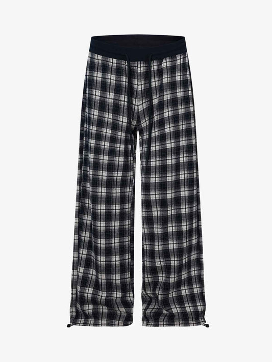 Plaid Wide-Leg Lounge Pants for Cozy Comfort 