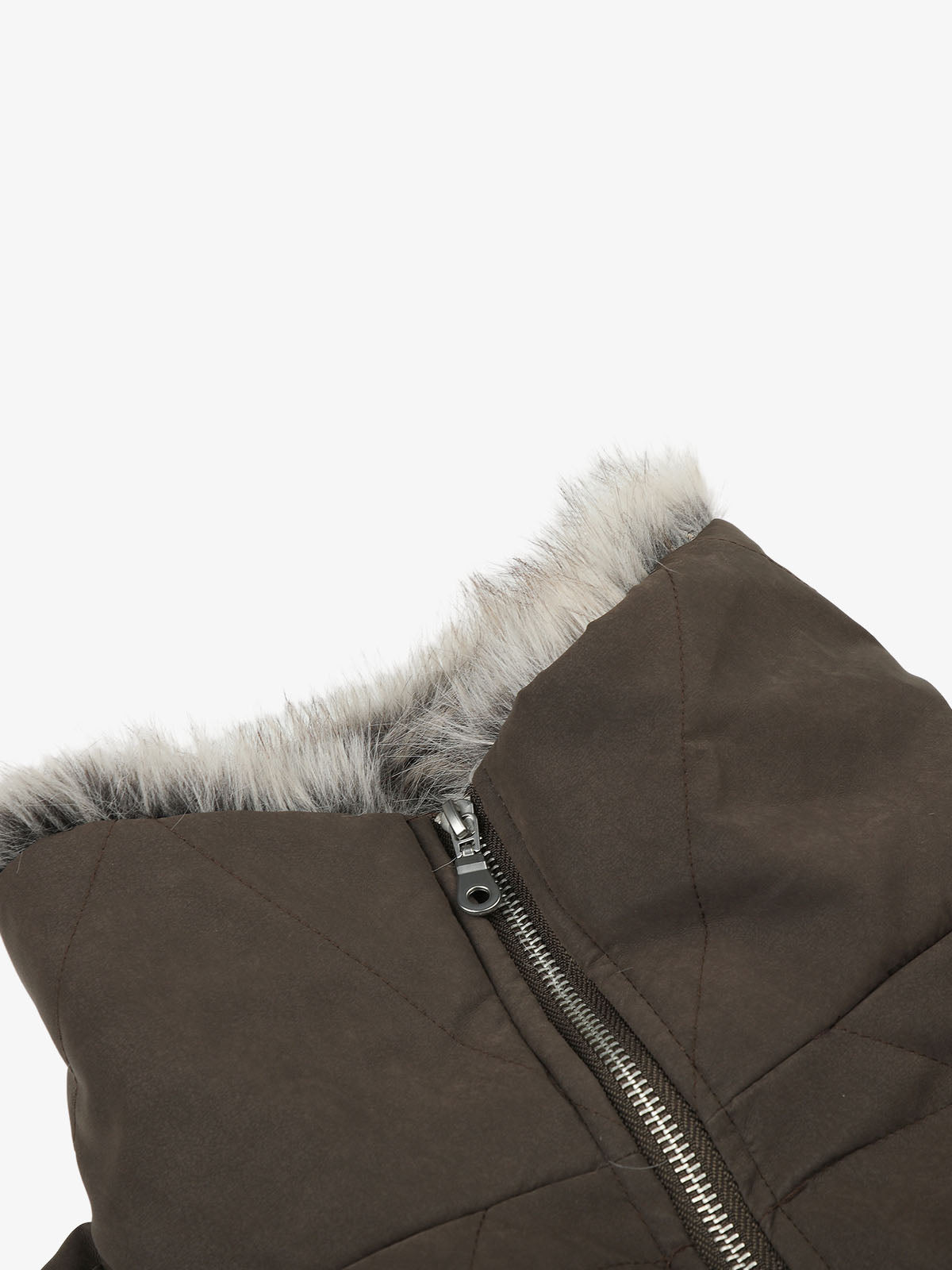 Faux-Fur Trim Quilted Puffer Coat