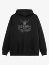 THE SUPERMADE Oversized Black Hoodie with Graphic Print Design 