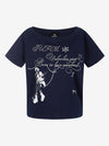Off Shoulder Guitar Girl Graphic Cropped T-Shirt 