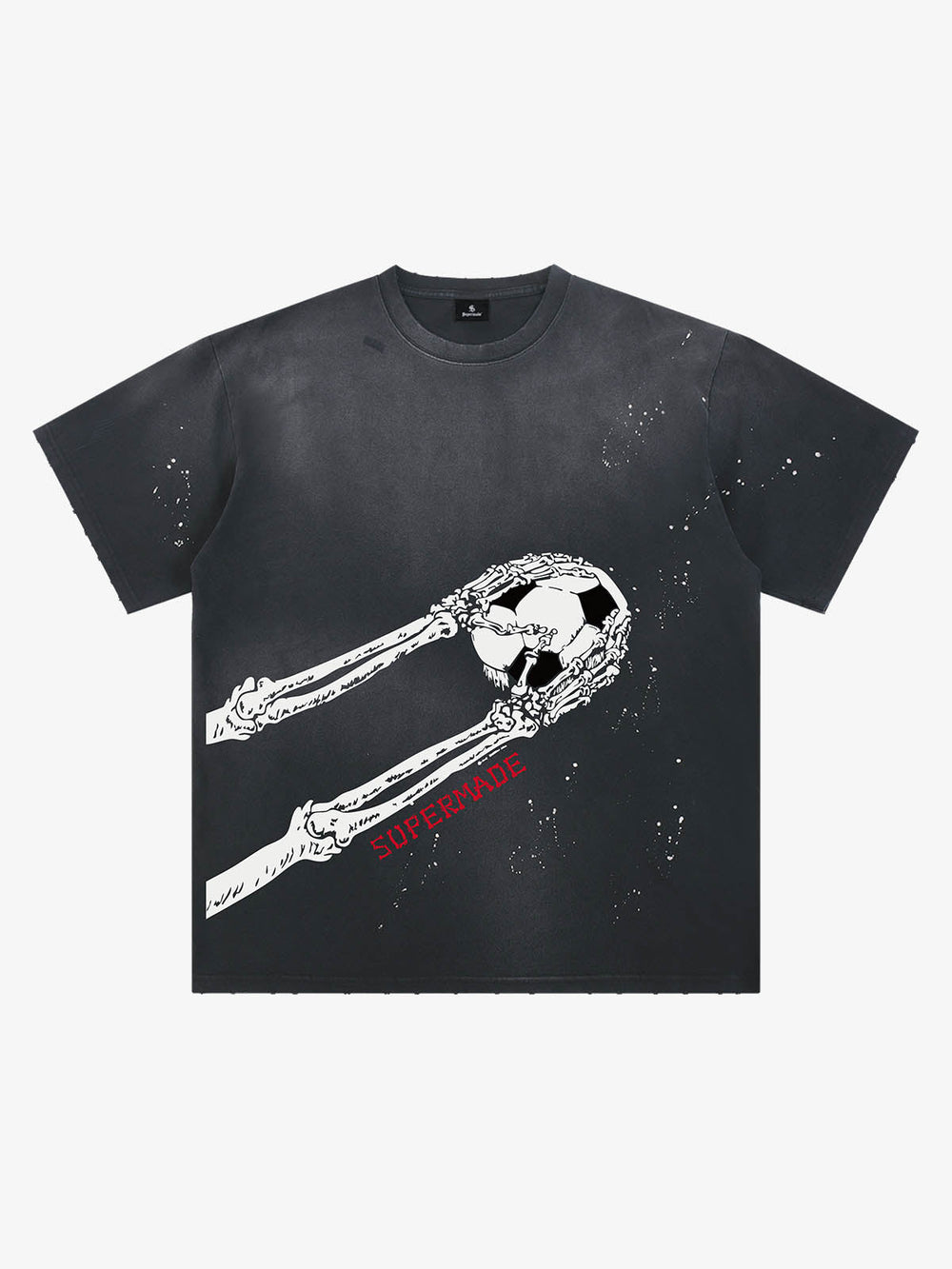 Skull Goalkeeper Splatter Graphic T-Shirt 