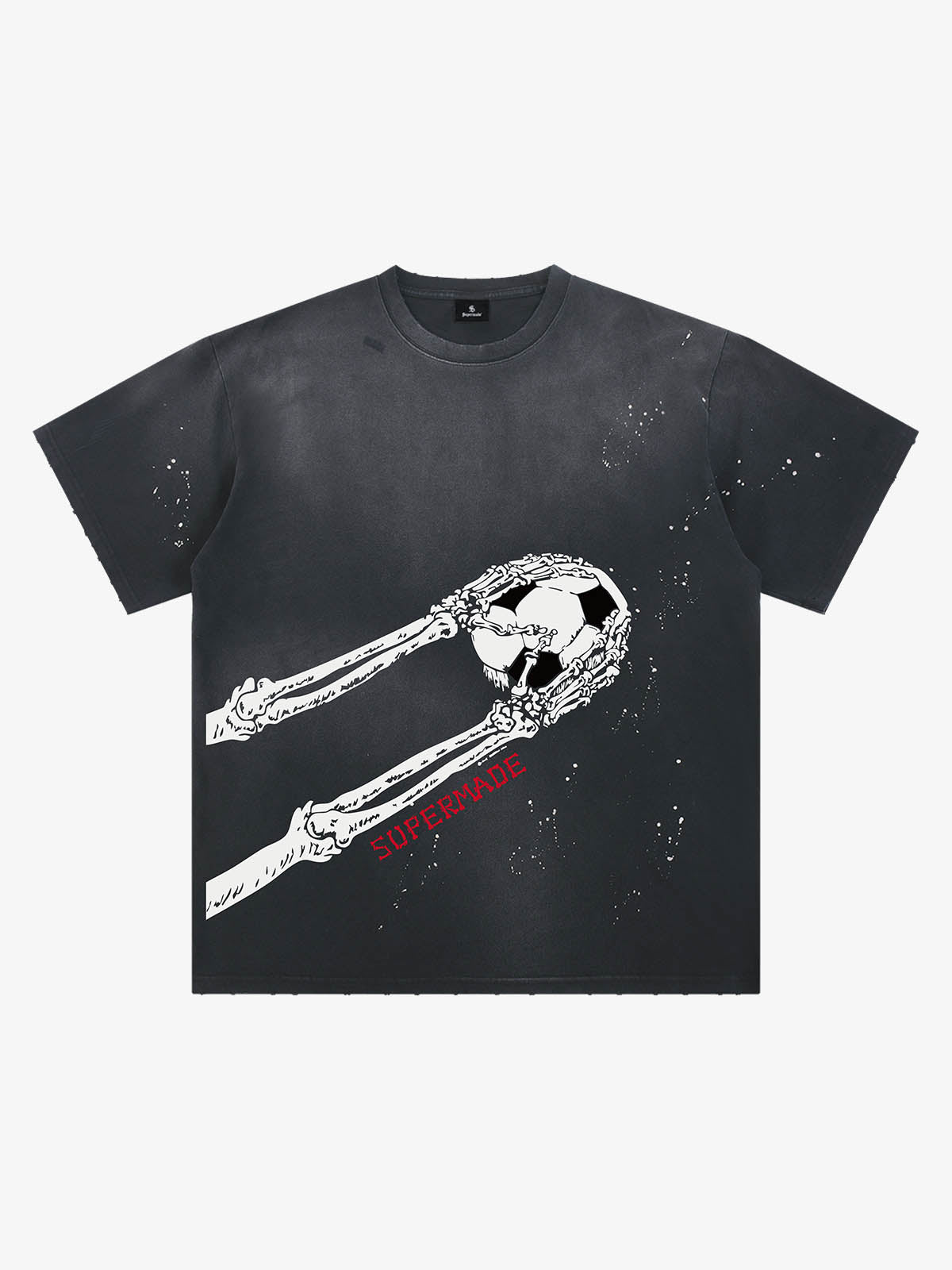 Skull Goalkeeper Splatter Graphic T-Shirt 