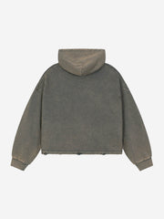 Hoodie mit Logo-Blitz-Grafik, gewaschen und im Used-Look