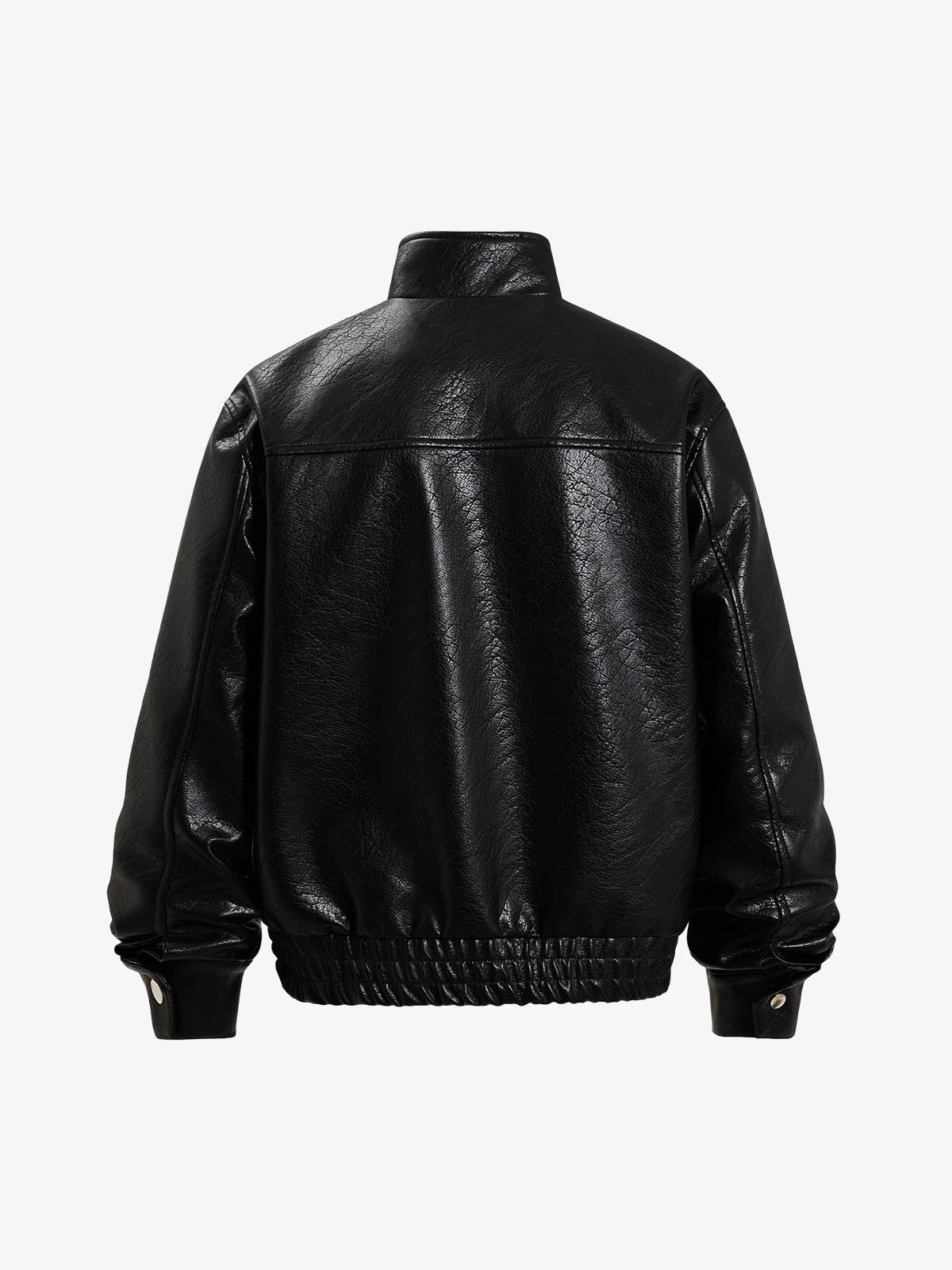 Zipper Studded Structured Biker Jacket