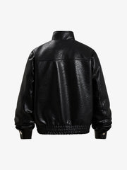Zipper Studded Structured Biker Jacket