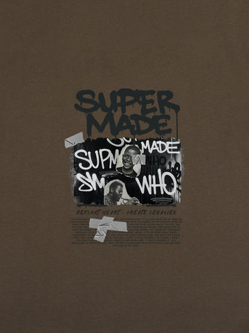 Streetwear Graffiti Character Collage Graphic T-Shirt 