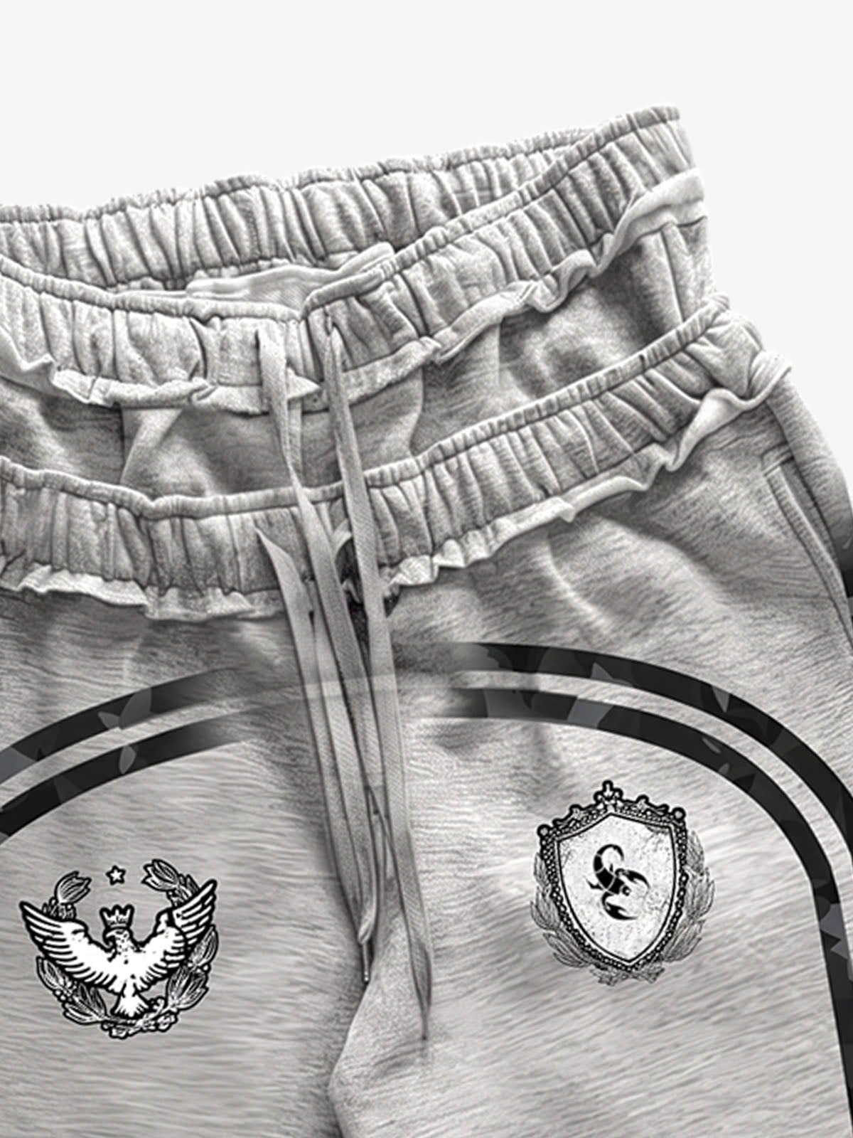 West Coast Letter Graphic Double-Waist Shorts