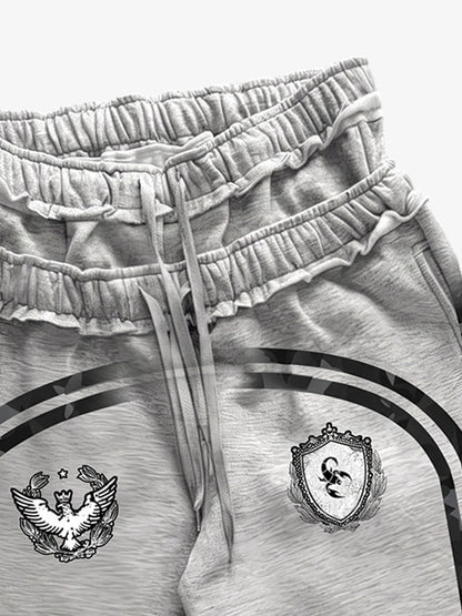 West Coast Letter Graphic Double-Waist Shorts