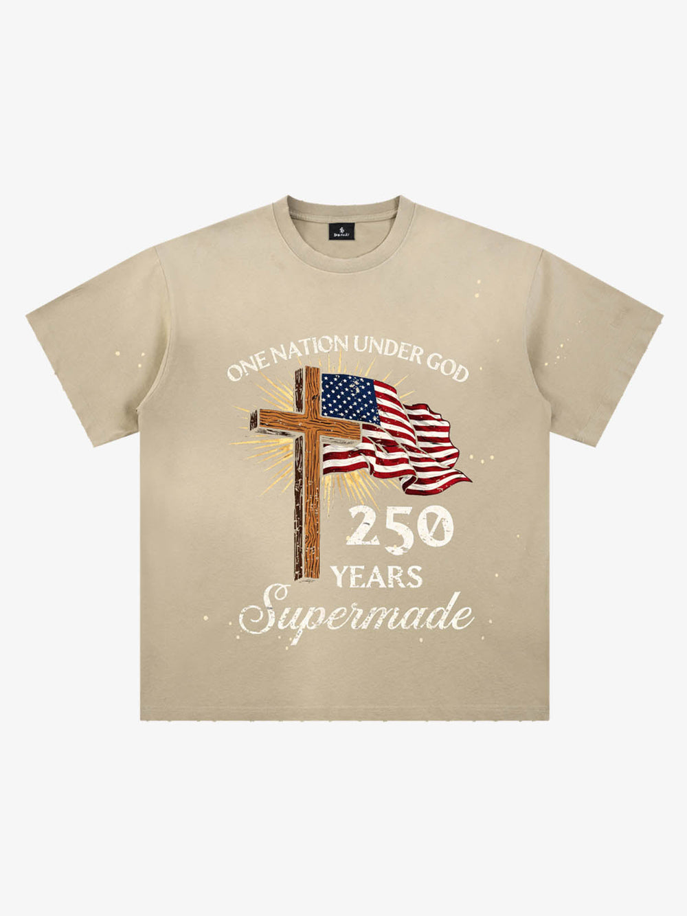 Cross Flag Graphic Washed T-Shirt 