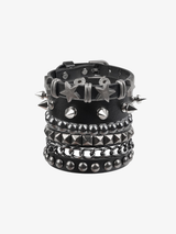 Studded Multi-Layer Punk Bracelet; Star