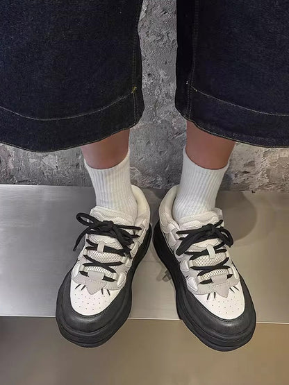 Black And White Platform Sneakers 