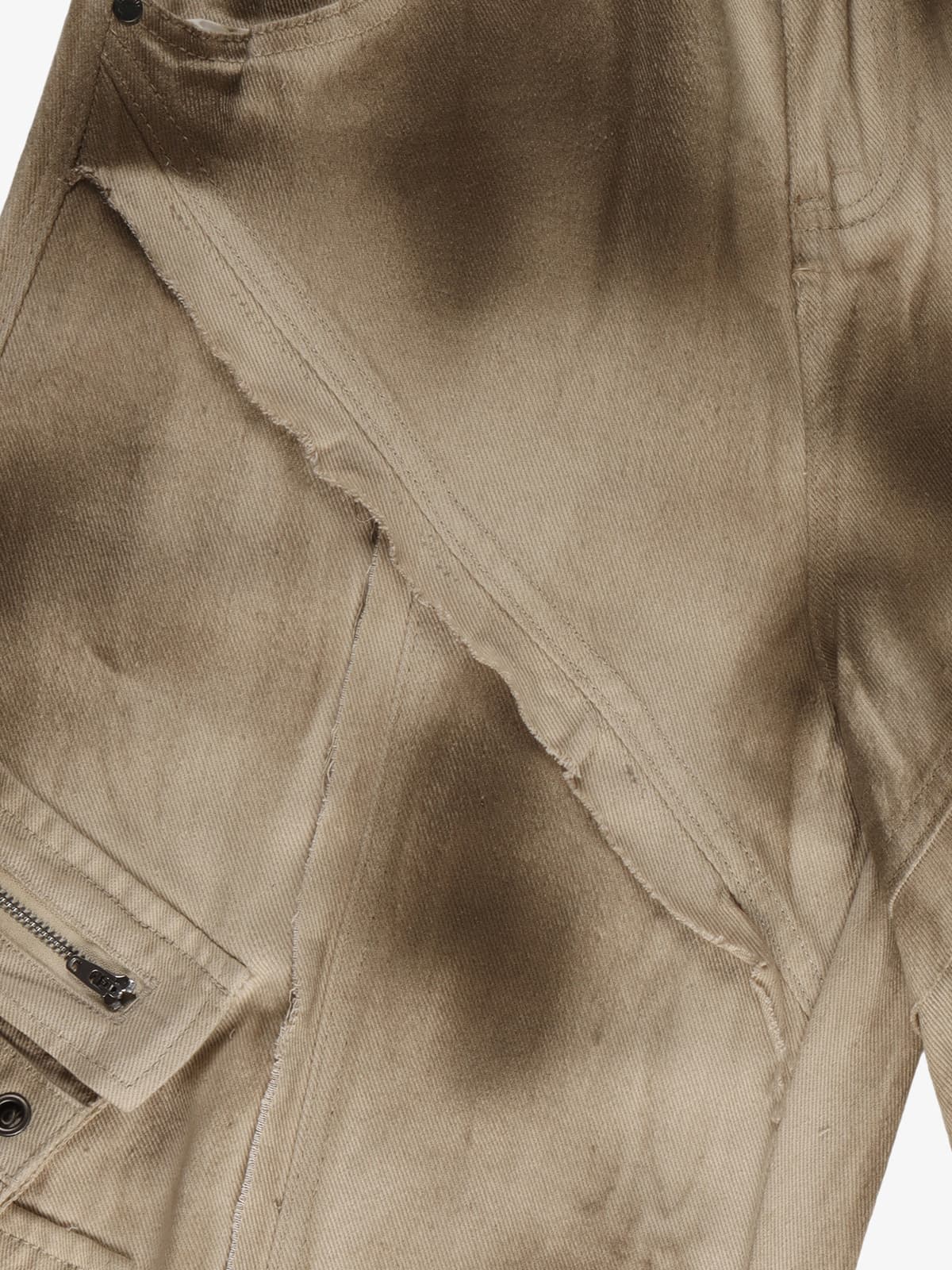 Retro Heavy Wash Gradient Cargo Barrel Jeans 