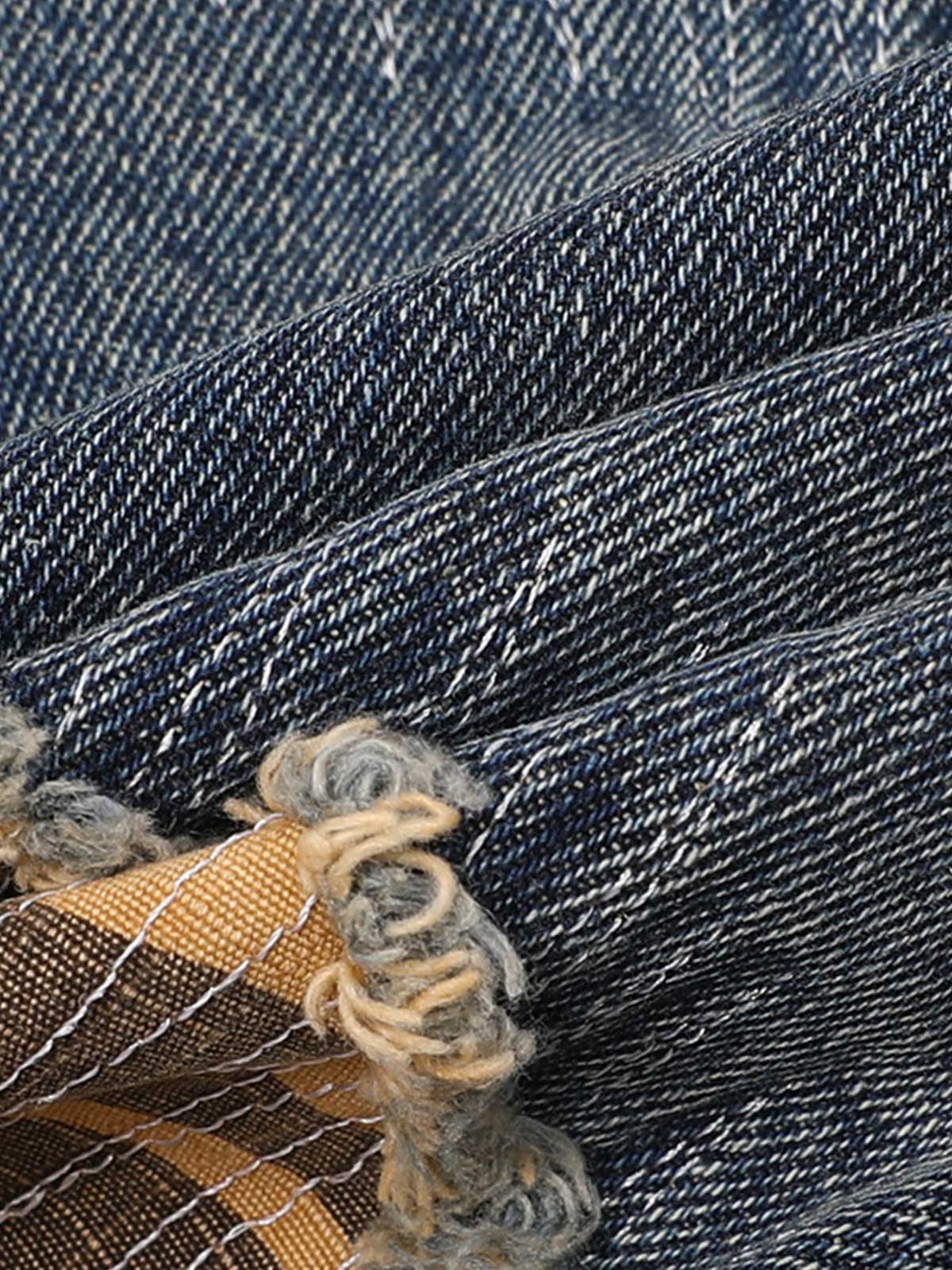 Distressed Camouflage Patchwork Jeans 