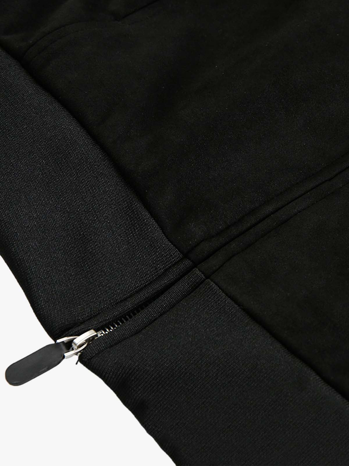 Suede Leopard-Trimmed Paneled Bomber Jacket 