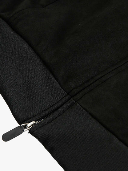 Suede Leopard-Trimmed Paneled Bomber Jacket 