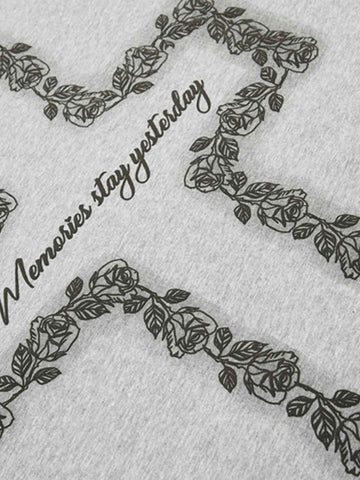 Rose Cross Slogan Graphic T-Shirt