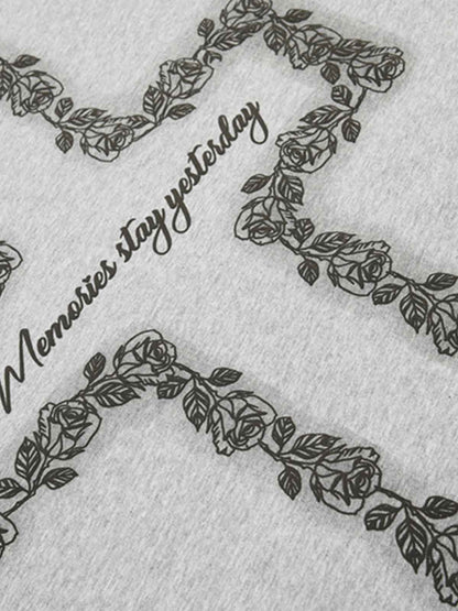 Rose Cross Slogan Graphic T-Shirt