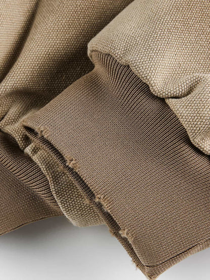 Retro Deconstructed Panel Washed Hooded Jacket 