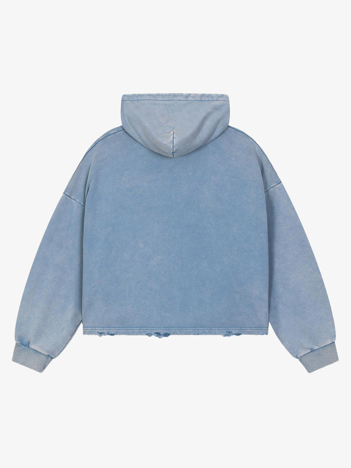 Denim Graphic Washed Cropped Sweatshirt