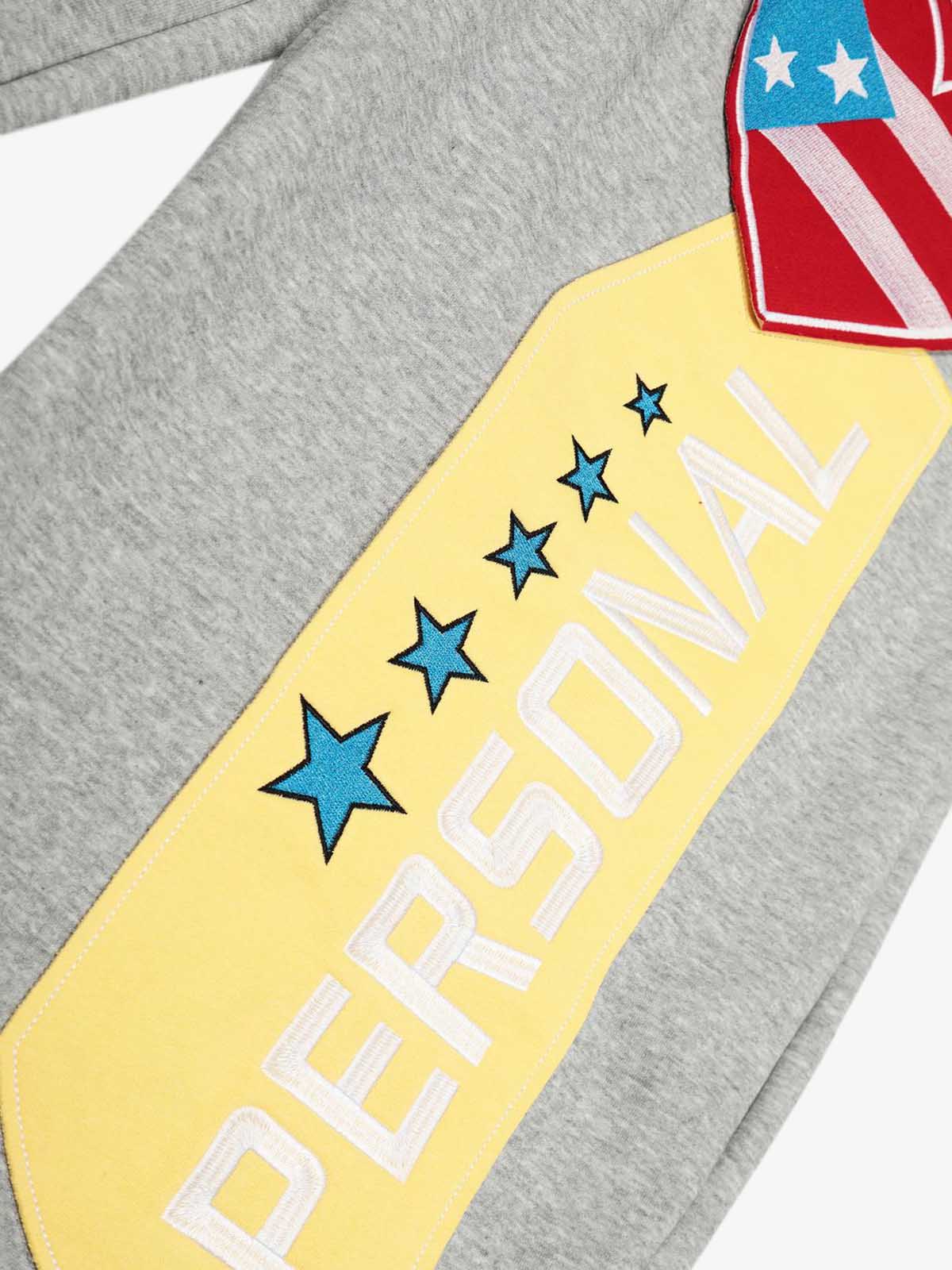 Stylish Wide-Leg Sweatpants with Patriotic Heart and Number Patch Design 