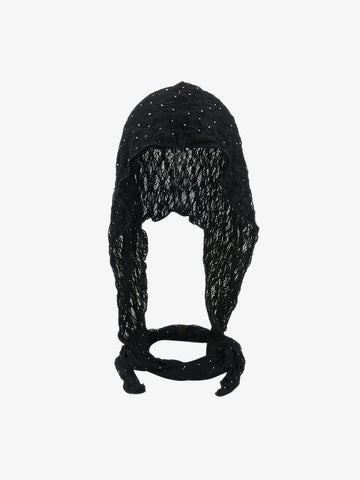 Vintage Lace Hollow Crochet Long Strap Headscarf Hat 