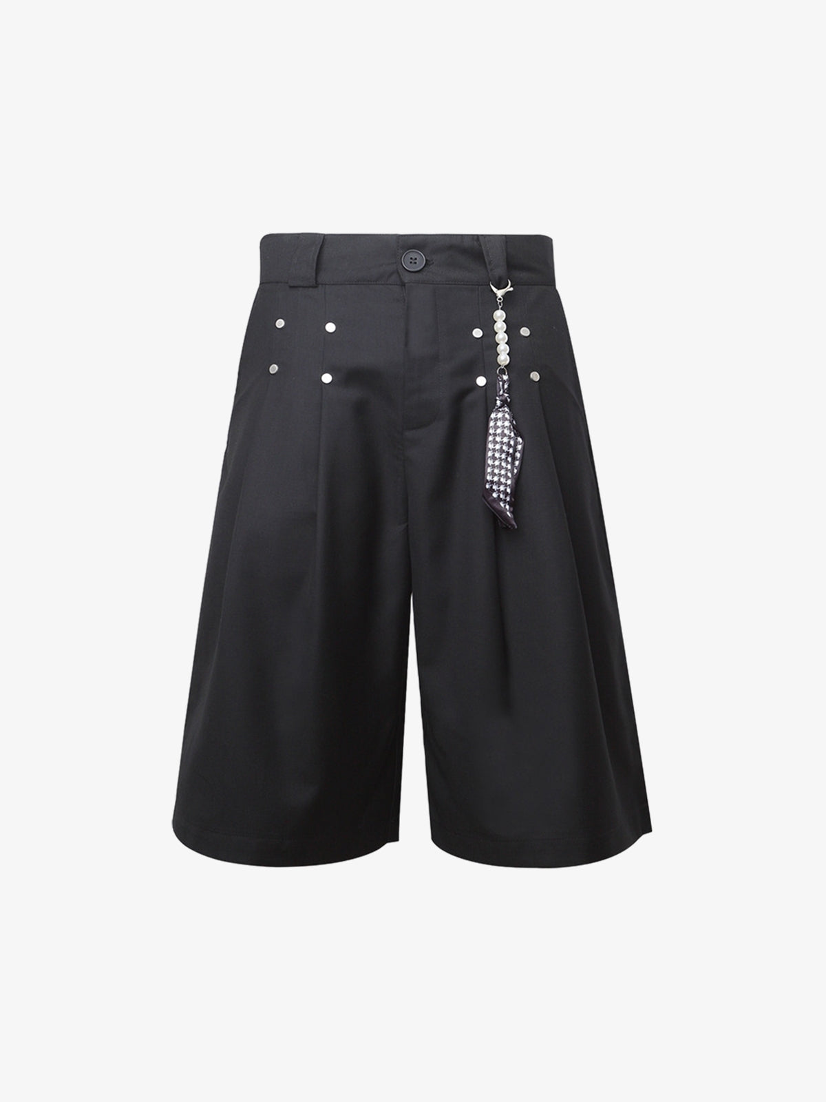Pleated Design Pendant Decoration Baggy Shorts - 2482 