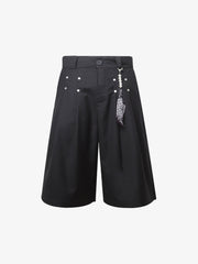 Pleated Design Pendant Decoration Baggy Shorts - 2482 