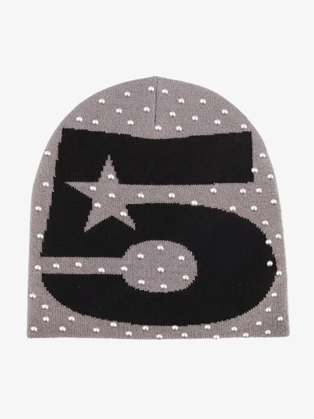 Studded Number 5 Star Beanie Hat