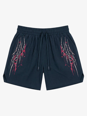 Pantalones cortos con cordón y estampado de espinas Y2K
