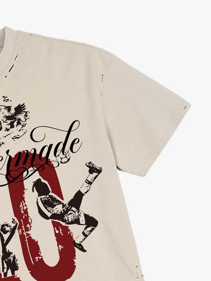 Short Distressed Letter 10 T-shirt 