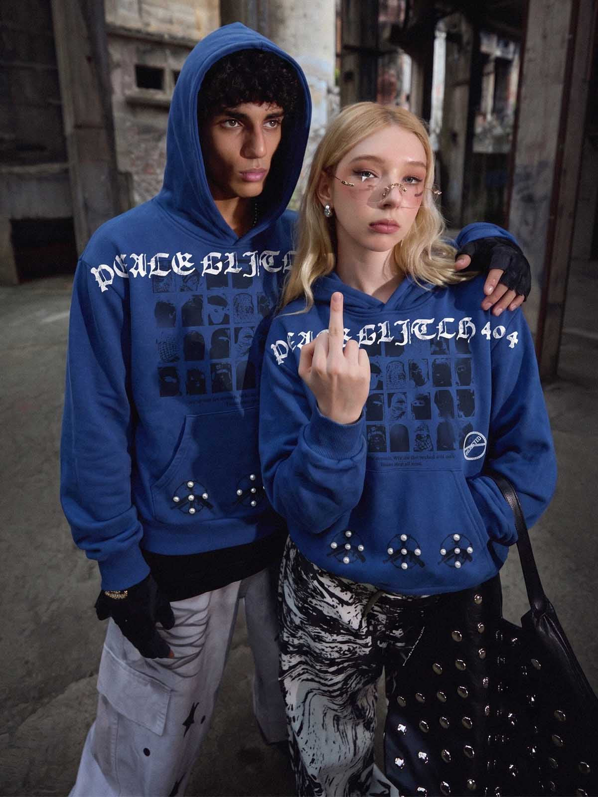 Peace Graphic Beaded Sweatshirt
