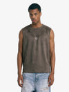 Suede Thorn Embroidered Vest 