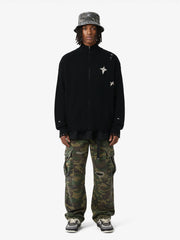 Woven Ripped Camouflage Cargo Baggy Pants - 2410 