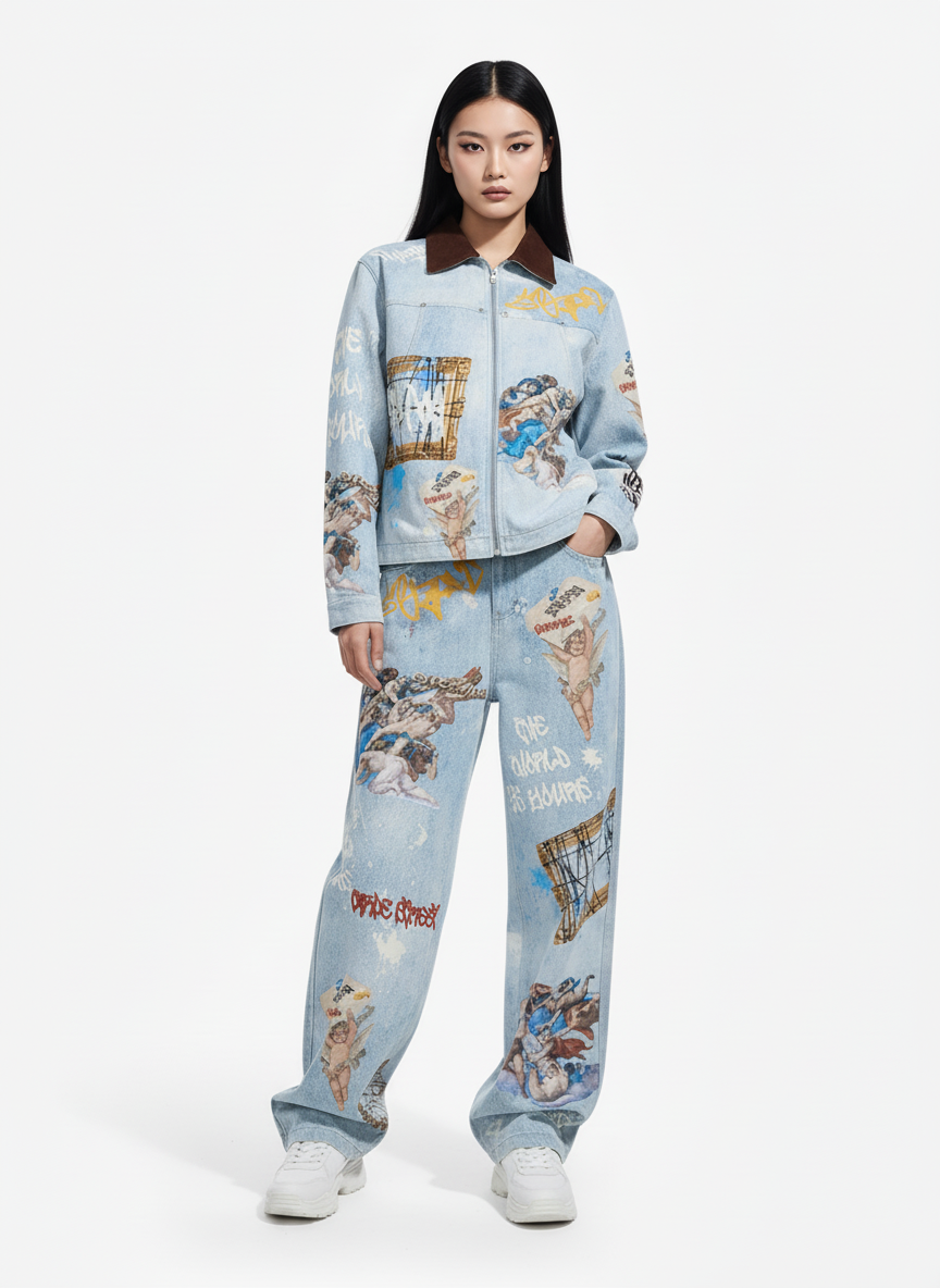 Artistic Renaissance Denim Set - 2484 