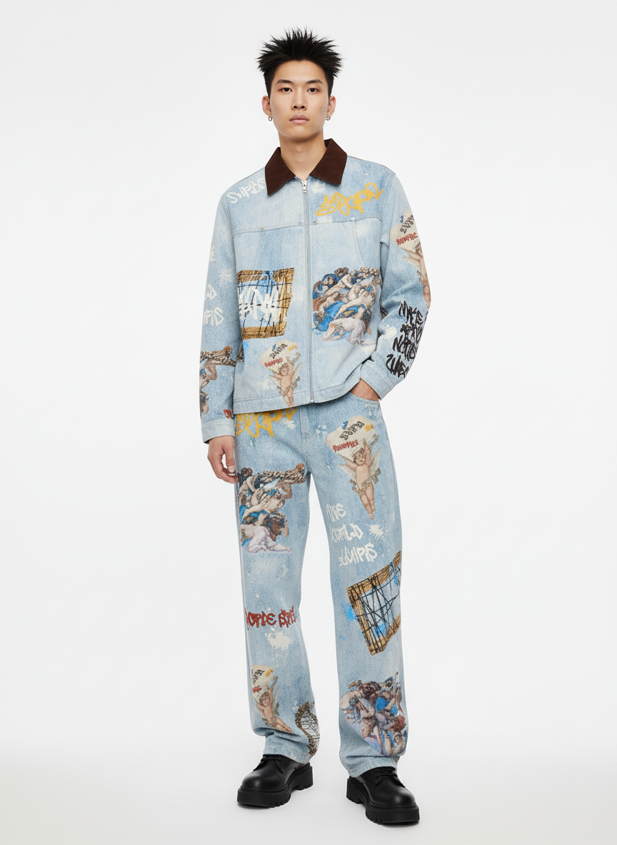 Artistic Renaissance Denim Set - 2484 